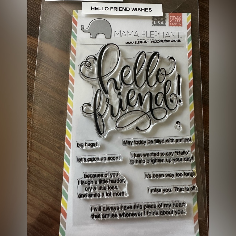 Hello Friend Wishes Stamp Set - Black